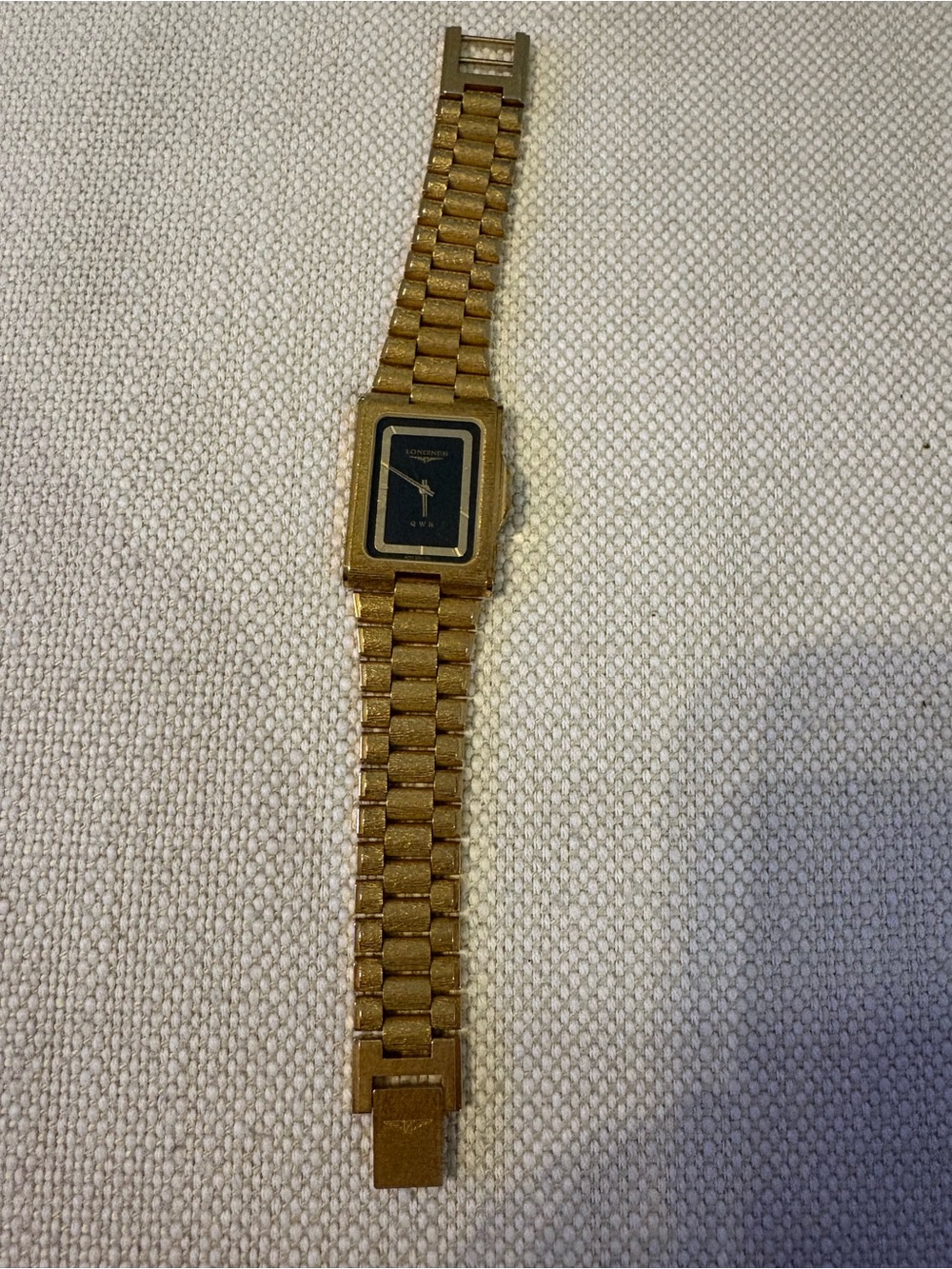 Men’s Longines 80’s Gold-Tone Bracelet Watch Olympics style with Black Dial